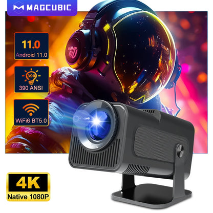 4K 1080P 390ANSI HY320 Dual Wifi6 BT5.0 1920*1080P Cinema Portable Projector 
