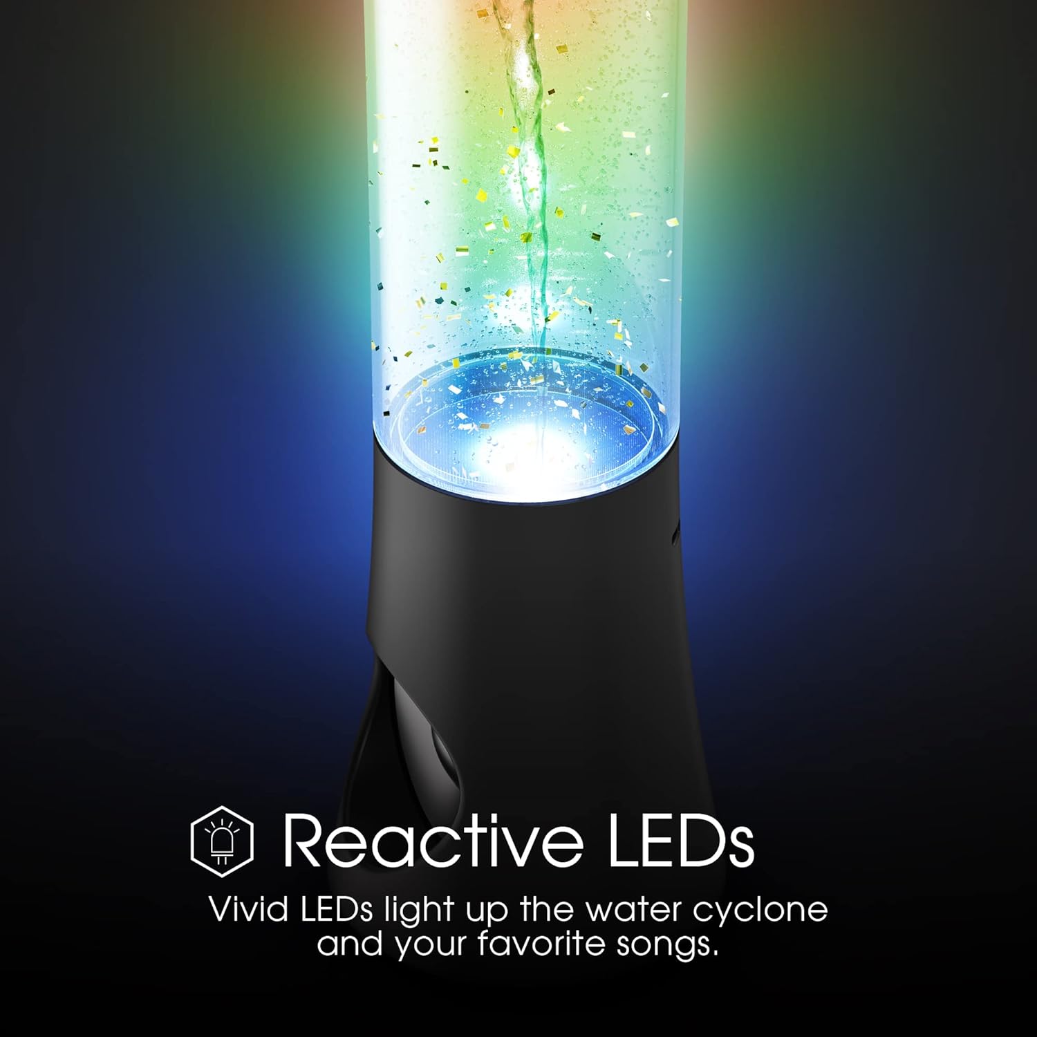 Vortex Tornado TWS Bluetooth Speaker, 7 LED Light Show, Portable Speaker, Tornado Feature, Home and Outdoor Speaker, Rechargeable Speaker
